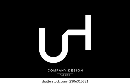 HU, UH, Abstract Letters Logo Monogram