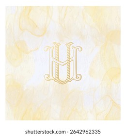 HU, UH, logotipo HU, Letra HU, Monograma HU, Logotipo para Casamento, monograma para Casamento, Monograma de Casamento, Logotipo de Casamento, Design de Logotipo, Monograma Vintage