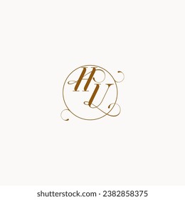 HU uniquely wedding logo symbol of your marriage and you can use it on your wedding stationary