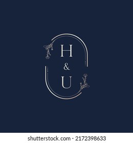 HU wedding initial logo letters in high quality professional design that will print well across any print media