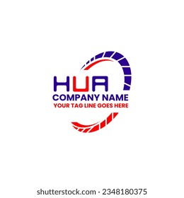 Logo de la carta HUA diseño creativo con gráfico vectorial, HUA simple y moderno logo. Diseño de alfabetos lujosos HUA  