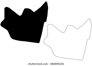 Huambo City (Republic of Angola, Huambo Province) map vector illustration, scribble sketch City of Nova Lisboa map