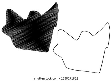Huambo City (Republic of Angola, Huambo Province) map vector illustration, scribble sketch City of Nova Lisboa map