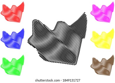 Huambo City (Republic of Angola, Huambo Province) map vector illustration, scribble sketch City of Nova Lisboa map