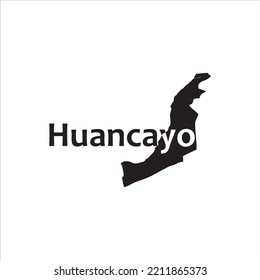 Huancayo map and black lettering design on white background