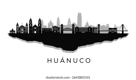 Huanuco Peru skyline silhouette Minimalist City.