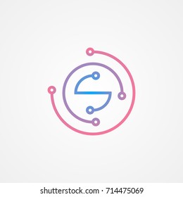 hub connection logo icon vector illustration design template