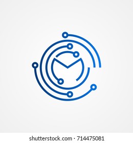 hub connection logo icon vector illustration design template