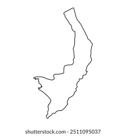 Mapa del distrito central, división administrativa de Pakistán. Ilustración vectorial.