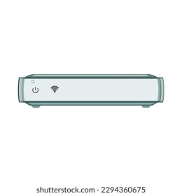 hub dsl modem cartoon. lan antenna, connection ethernet hub dsl modem sign. isolated symbol vector illustration