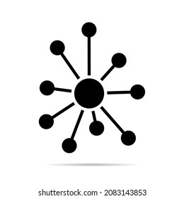 Hub flat network icon, connect structure vector symbol isolated on white background, technology system .
