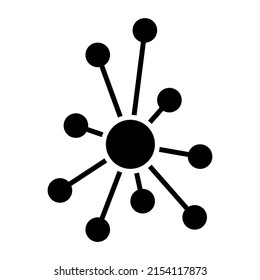 Hub flat network icon, connect structure vector symbol isolated on white background, technology system .