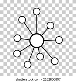 Hub flat network icon, connect structure vector symbol isolated background, technology system .