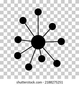 Hub flat network icon, connect structure vector symbol isolated background, technology system .