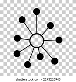 Hub flat network icon, connect structure vector symbol isolated background, technology system .
