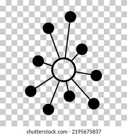 Hub flat network icon, connect structure vector symbol isolated background, technology system .