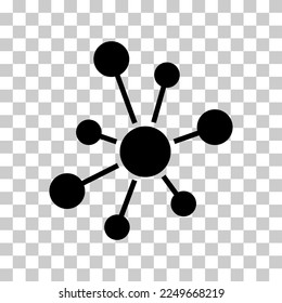 Hub flat network icon, connect structure vector symbol isolated background, technology system .