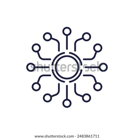 hub icon, line vector design