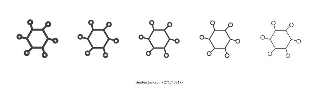 Icono de concentrador en el concepto de trazos lineales