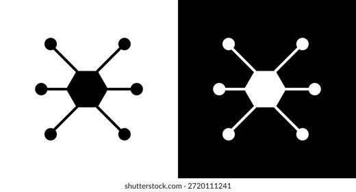 Icono de cubo ilustraciones gráficas planas simples. Vector de silueta blanco y negro