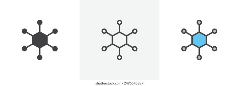 Hub icon symbol collection on white background.
