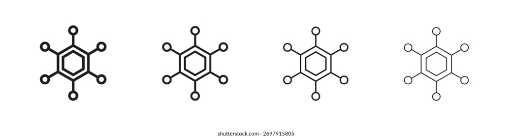 Ícone Hub. Design fino, leve, regular e negrito, isolado no fundo branco