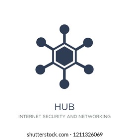 Hub icon. Trendy flat vector Hub icon on white background from Internet Security and Networking collection, vector illustration can be use for web and mobile, eps10