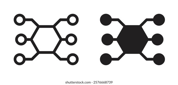 Hub icons in outline and stroke versions