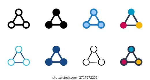 Hub icons set multiple style collection. Editable stroke 
