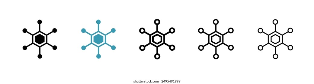 Hub-Line-Symbol-Vektorgrafik festgelegt.