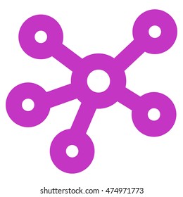 Hub Links vector icon. Style is contour flat icon symbol, violet color, white background.