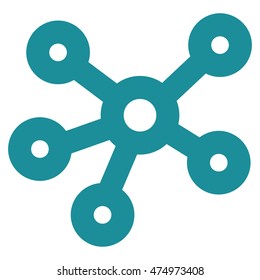 Hub Links vector icon. Style is linear flat icon symbol, soft blue color, white background.