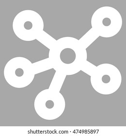 Hub Links vector icon. Style is linear flat icon symbol, white color, silver background.