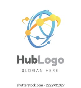 hub logo design template vector