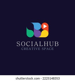 hub logo design template vector