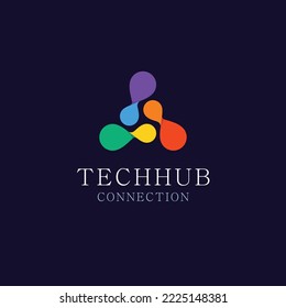 hub logo design template vector