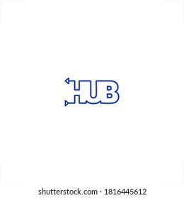 hub logo outline word mark design