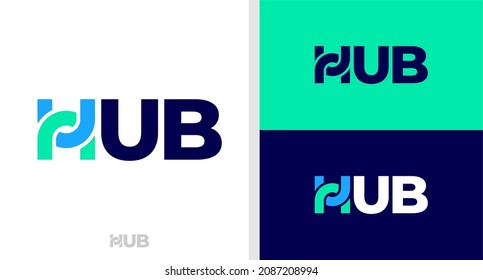 HUB LOGO WORDMARK CONNECTED TECHNOLOGY EDITABLE