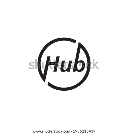  HUB Monogram Circle Letter Logo Design .