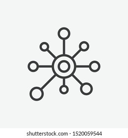 Hub Network Connection Flat Vector Icon