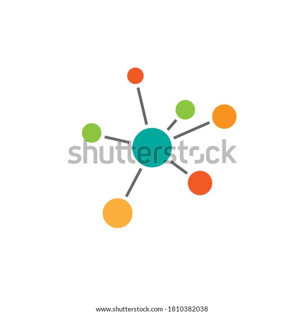 Hub Network Connection Icon Isolated On Stock Vector (Royalty Free ...