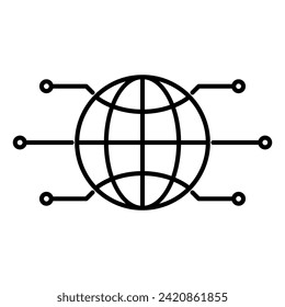 
Hub network connection icon in trendy outline style design. Vector illustration isolated on white background.