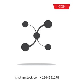 Hub network connection icon vector isolated on white background.