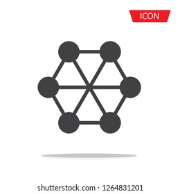 Hub network connection icon vector isolated on white background.
