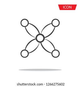 Hub network connection icon vector isolated on white background.