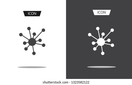 Hub network connection icon vector isolated on white background.