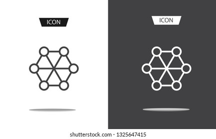 Hub network connection icon vector isolated on white background.