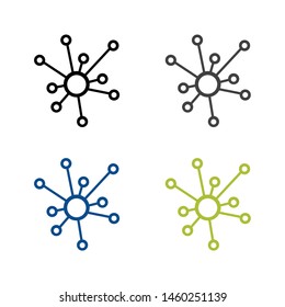 Hub network connection icon vector isolated on white background.