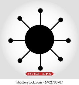 Hub network connection isolated minimal flat line icon eps10