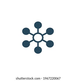 Hub network connection isolated minimal flat line icon. Stock Vector illustration isolated